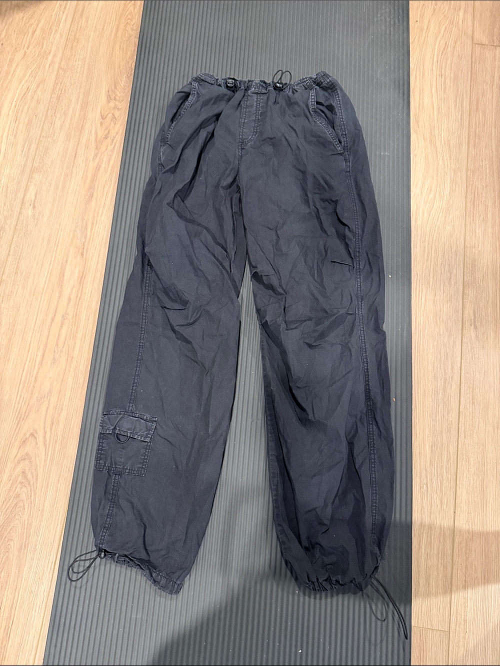 Garage Black Cotton Joggers - Elastic Waist